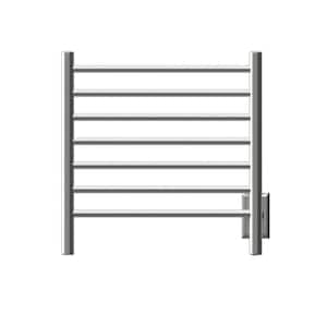 Radiant Small 7-Bar Combo Plug-in and Hardwired Electric Towel Warmer in Brushed Stainless Steel