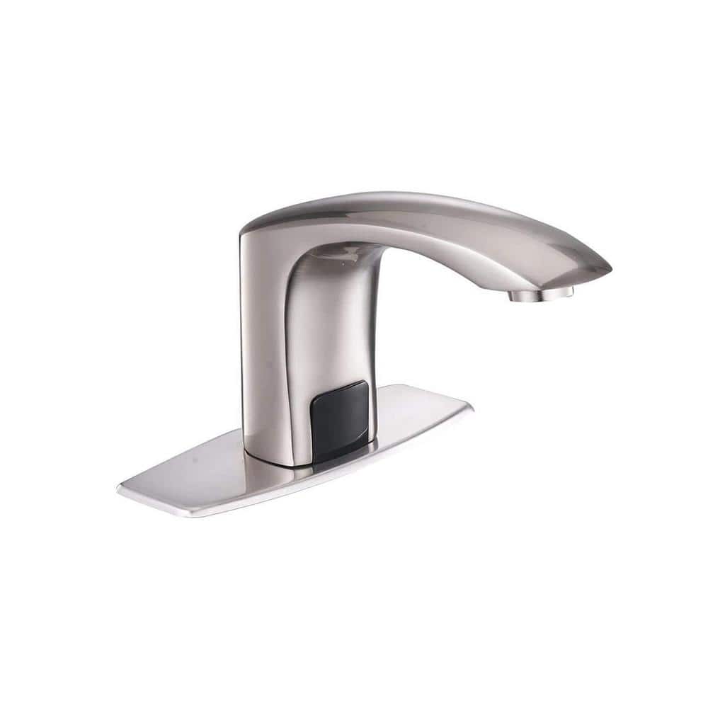 Automatic Sensor Touchless Single Hole Bathroom Sink Faucet With Deck Plate