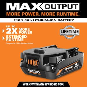 18V Lithium-Ion MAX Output 2.0 Ah Battery (2-Pack)
