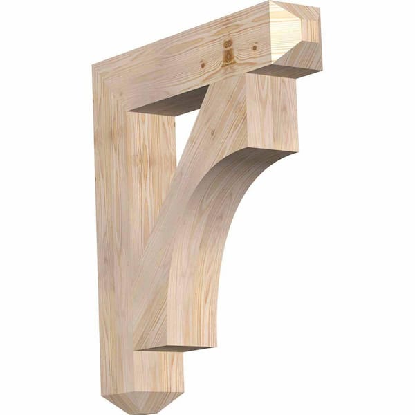 Ekena Millwork 5.5 in. x 34 in. x 30 in. Douglas Fir Westlake Craftsman Smooth Bracket