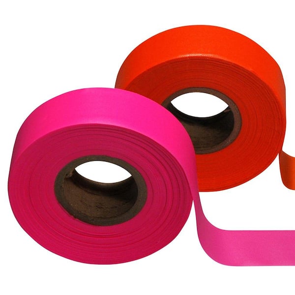 Flagging Tape, Ultra Standard, Pink (Pack of 12)