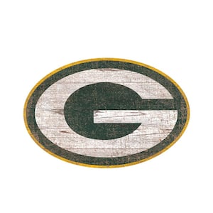 NFL Indoor Green Bay Packers Distressed Logo Cutout Wood Sign