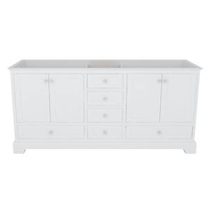 70.71 in. W x 20.66 in. D x 33.54 in. H 4-Doors Bath Vanity Cabinet without Top in White
