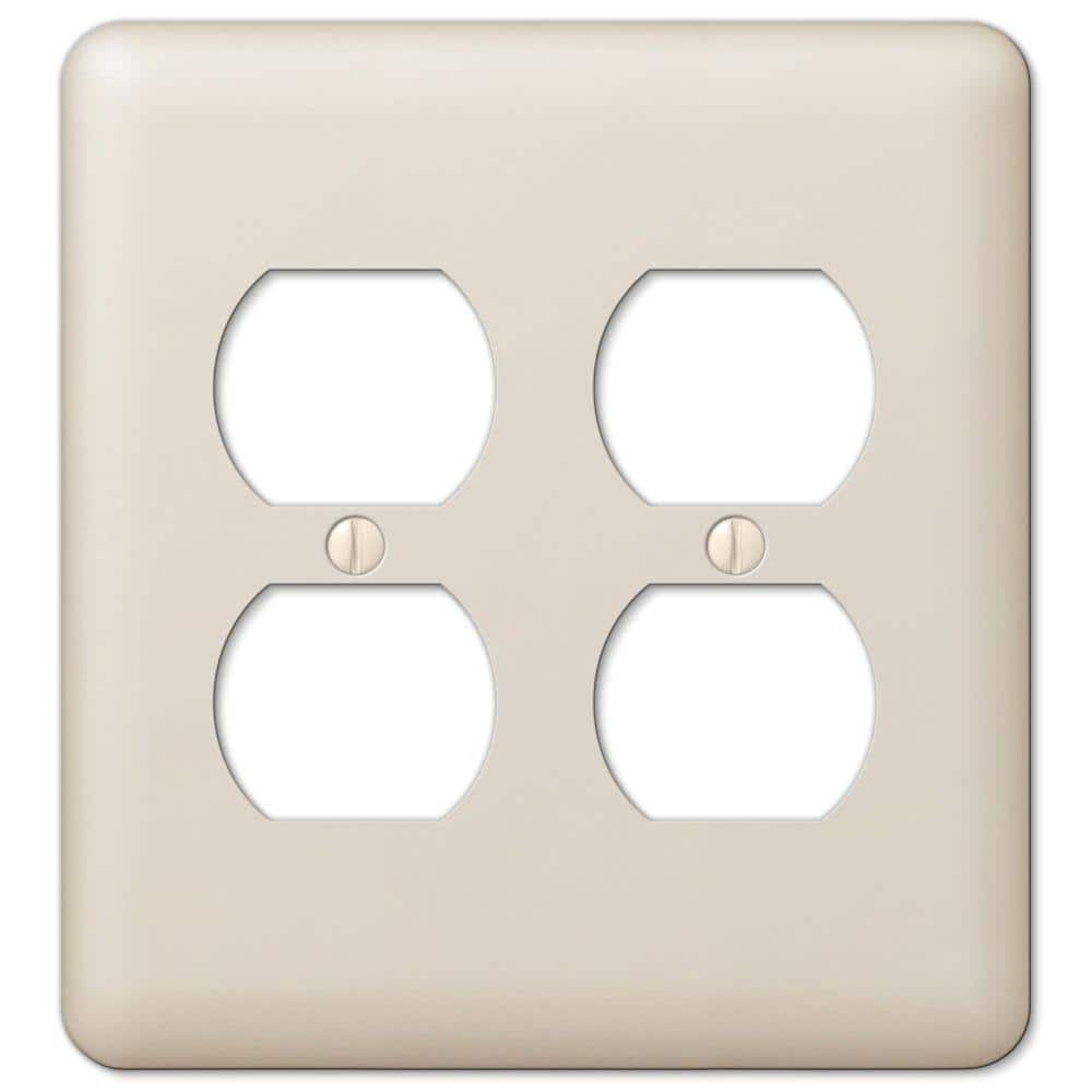 Light Almond Double Duplex Steel Wall Plate