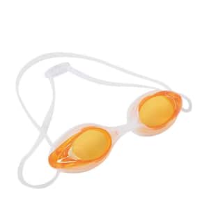 8.5 in. Orange Competition Swimming Pool Goggles