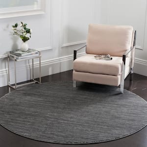 Vision Gray 4 ft. x 4 ft. Round Solid Area Rug