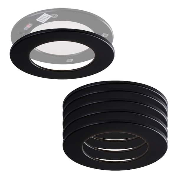 Liteline SPEX Lighting - 4 in. Round Black Trim for Slim Fixtures (6-Pack)