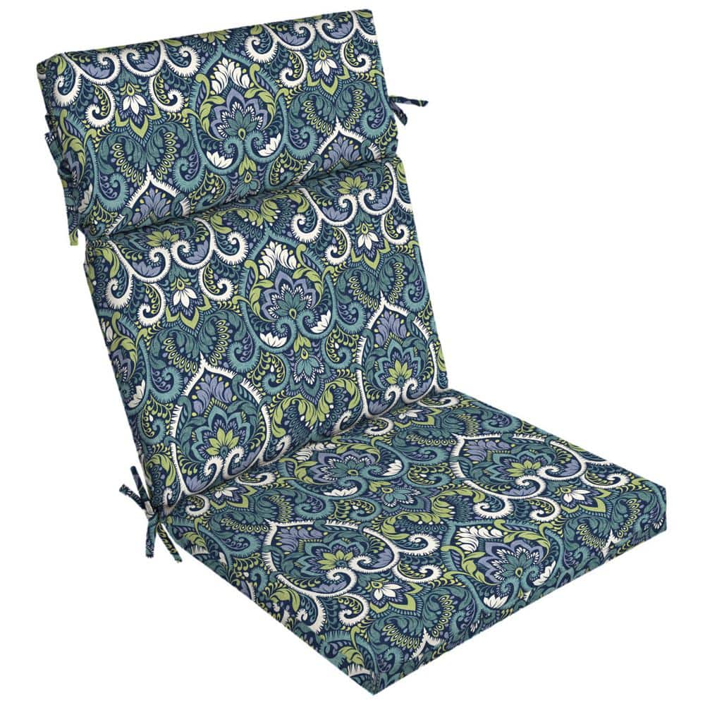 Outdoor High Back Dining Chair Cushion, Patterned Dining Chair Cushions