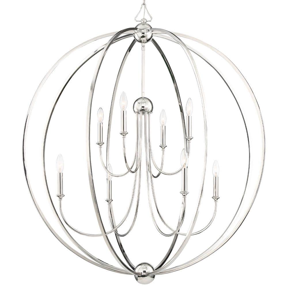 Sylvan Elegance 8-Light Polished Nickel & Crystal Chandelier