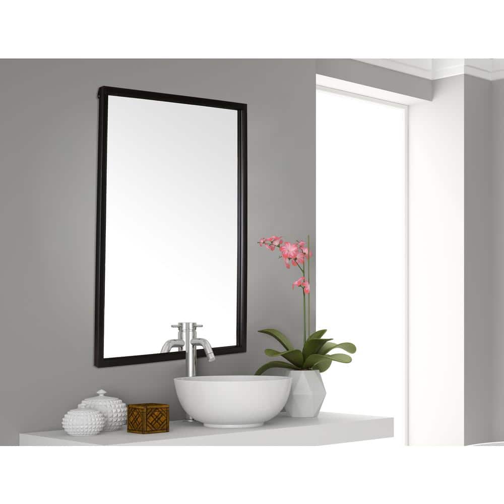 Black Metal Framed Full Length Rectangular Wall Mirror