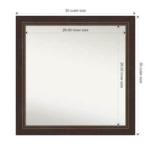 Lara Bronze 30.5 in. W x 30.5 in. H Custom Non-Beveled Wood Framed Bathroom Vanity Wall Mirror