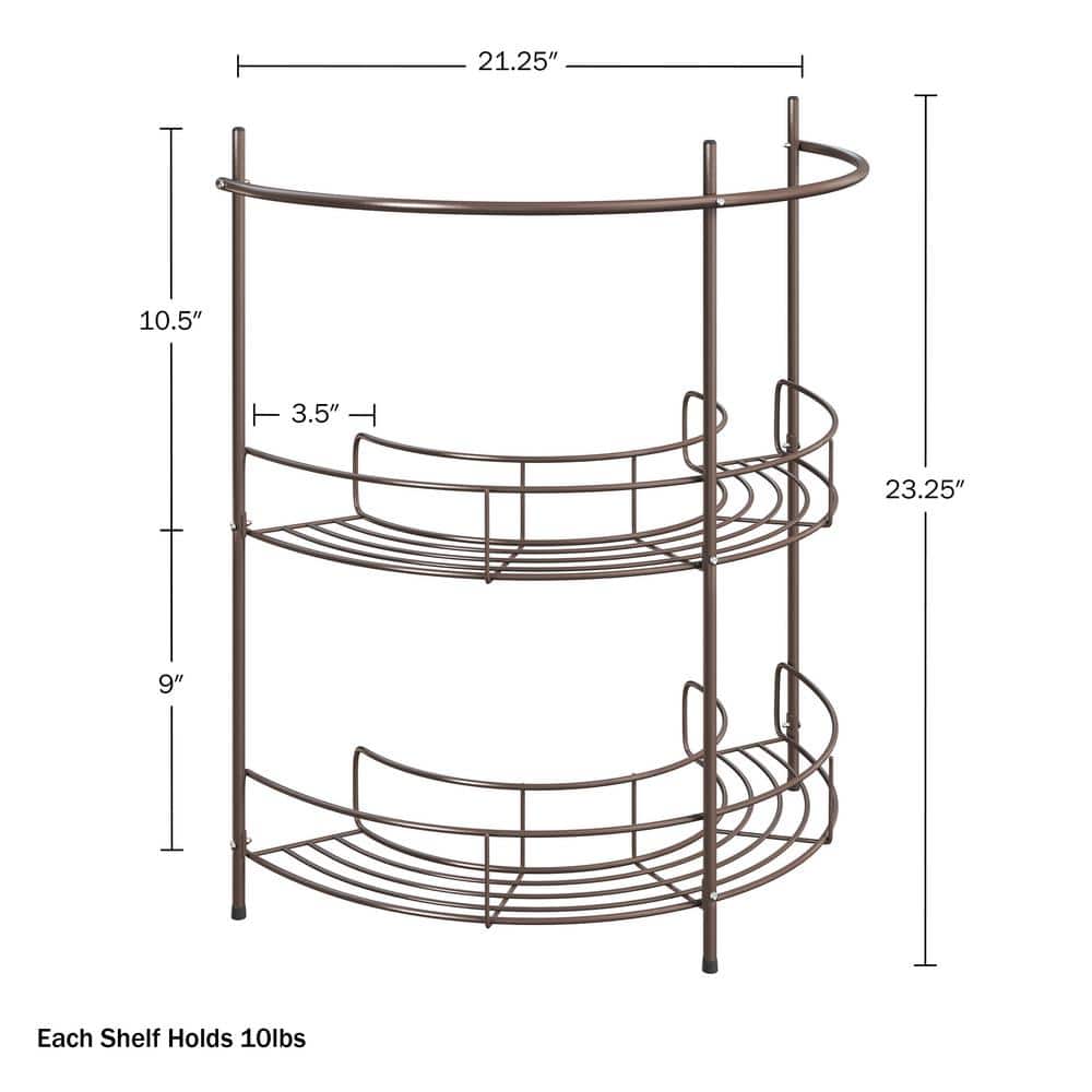 Bronze Metal Under Sink Organizer with Two Shelves
