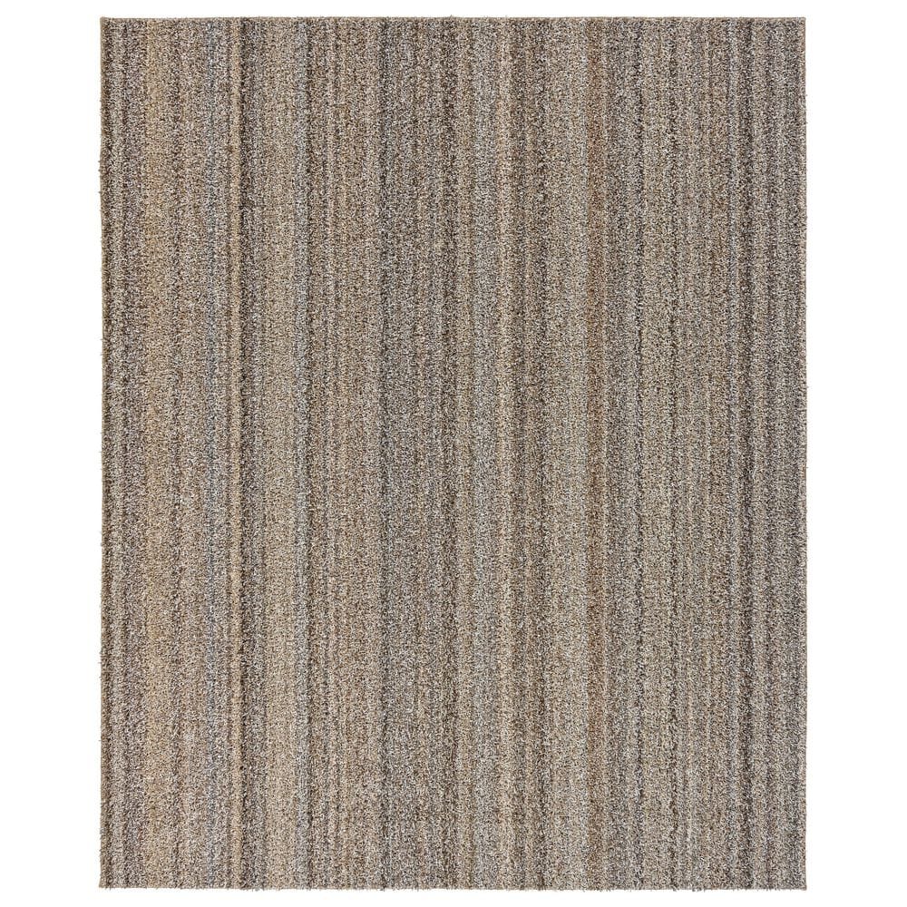 Garland Rug Striped Shag Mutlicolor Random Earth Tone 8 ft. x 10 ft