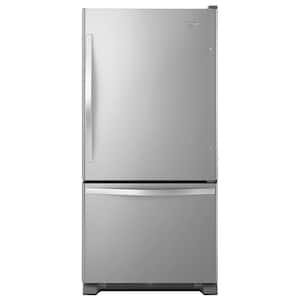 22 cu. ft. Bottom Freezer Refrigerator in Stainless Steel with Spill Guard Glass Shelves