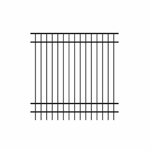 Natural Reflections Standard-Duty 6 ft. H x 6 ft. W Black Aluminum Pre-Assembled Fence Panel
