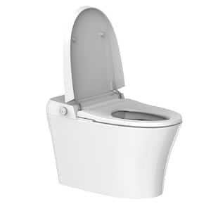 Elongated 1.27 GPF Smart Toilet Bidet in White with Adjustable Sprayer Settings, Deodorizing, Remote, Soft Close