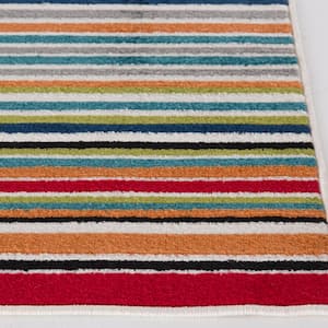 Patio Brights Santee Multi-Colored 7 ft. x 10 ft. Striped Indoor/Outdoor Area Rug