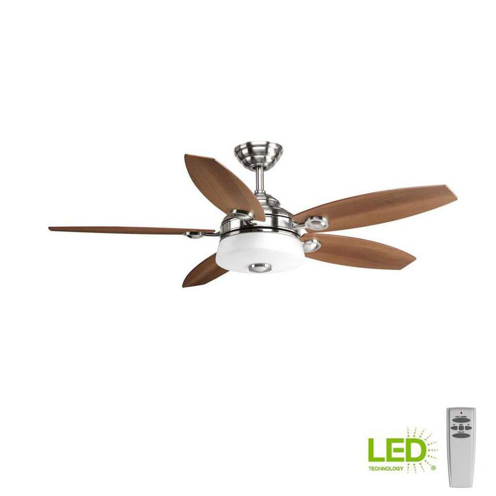 Nickel 54" Ceiling Fan with LED Light and Remote
