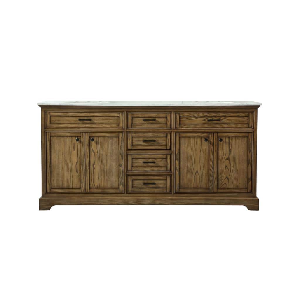 Timeless Home 72 in. W x 21.5 in. D x 35 in. H Double Bathroom Vanity in Dr