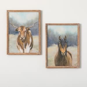 Ranch Animals Framed Art Print 19.75 in. x 15.25 in. (Set of 2)