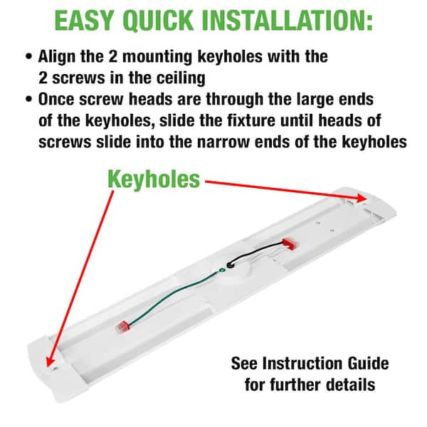 Commercial Electric 1-Pack 2 ft 2000 Lumens Closet Light