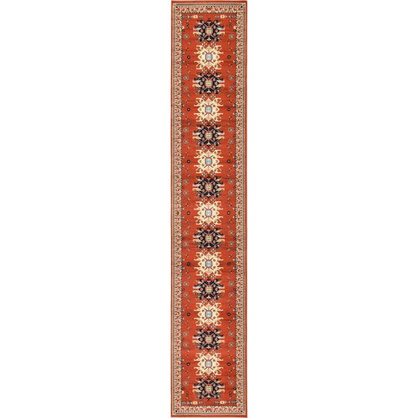 Unique Loom Taftan Oasis Terracotta 3' 0 x 16' 5 Runner Rug