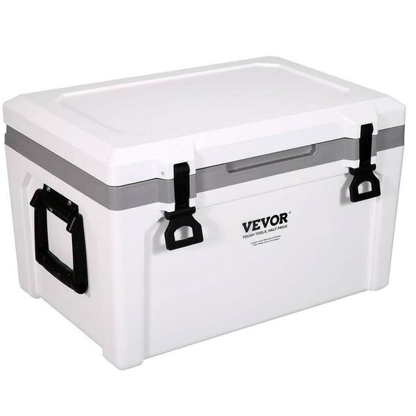 52 qt. Insulated Portable Chest Cooler in White, Food Beverage