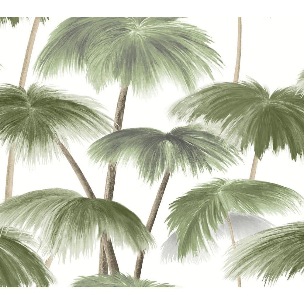 Plein Air Palms Green Wallpaper