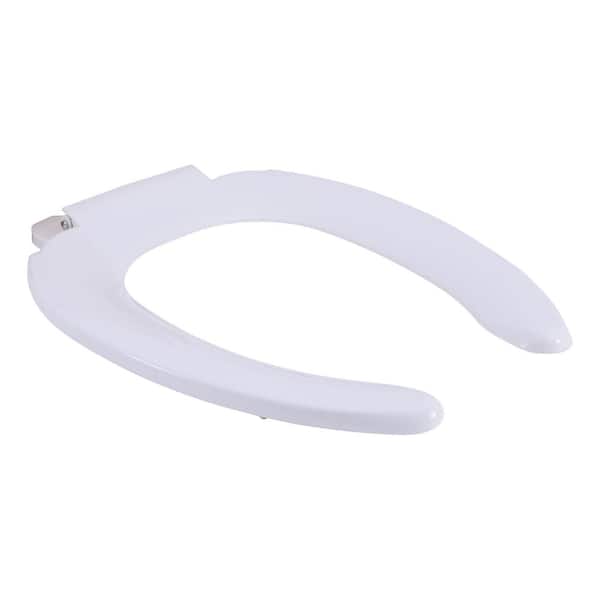 Elongated Commercial-Grade Plastic Toilet Seat in White
