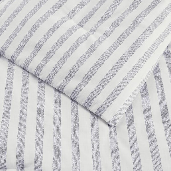 Cali Fabrics White Vertical Stitch Stripe Double Layered Cotton