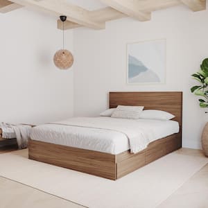 Boreal Walnut Queen Size Storage Bed and Headboard