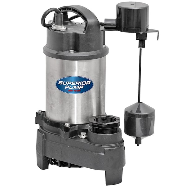 Superior Pump 92571 1/2 HP Submersible Stainless Steel / Cast Iron Sump Pump