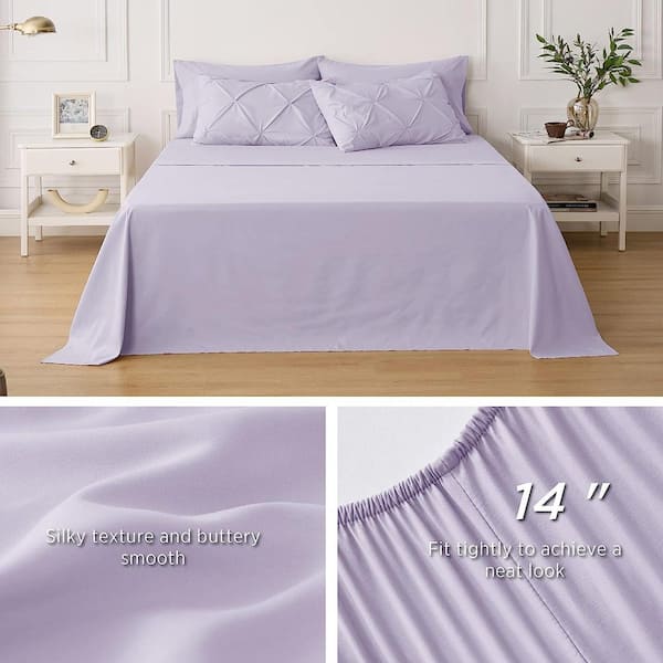 Afoxsos King Size Comforter Set 7 Pieces, Pintuck Bed in a Bag