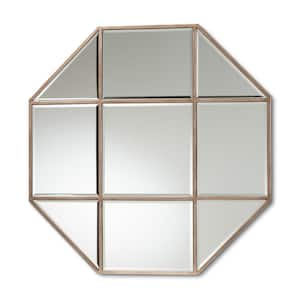 Enora 36 in. x 36 in. Modern Round Framed Bronze Accent Wall Mirror