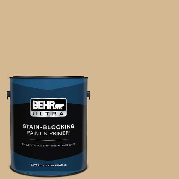 BEHR ULTRA 1 gal. #320F-4 Desert Camel Satin Enamel Exterior Paint & Primer