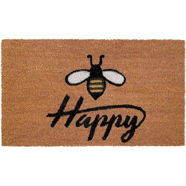 HomeRoots Multi-Colored 36 in. x 24 in. Coir Non-Slip Indoor/Outdoor Door Mat