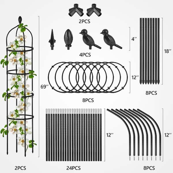 N/A 6 ft. Rustproof Metal Garden Obelisk Trellis Climbing Plant