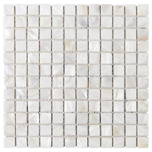 MOLOVO Mother of Pearl White 11.82 in. x 11.82 in. Squares Glossy Natural Seashell Mosaic Tile (9.7 sq. ft./Case)
