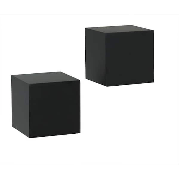 Black Wall Cube Decorative Shelf Kit, Black Wall Mounted Cube Shelves