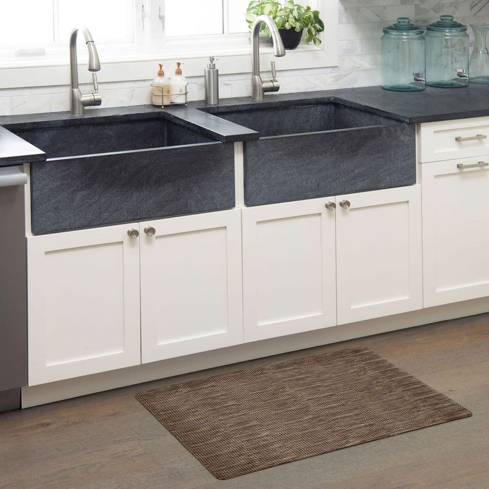 Smooth Step Brown and Black Rubber Kitchen Doormat