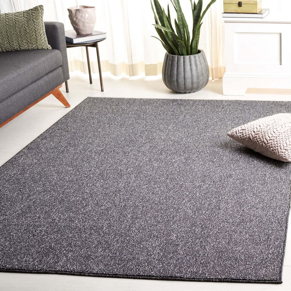 SAFAVIEH River 7 ft. x 7 ft. Charcoal Solid Marle Square Area Rug ...