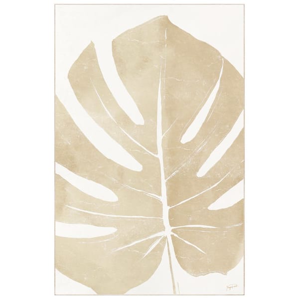 Empire Art Direct Multi-Colored Neutral 5 ft. x 8 ft. Tropico No. I Washable Leaf Art Area Rug