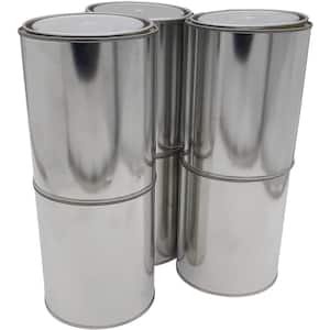 1 Quart Silver Paint Bucket，Empty Metal Pint Paint Cans with Lids(Pack of 6)