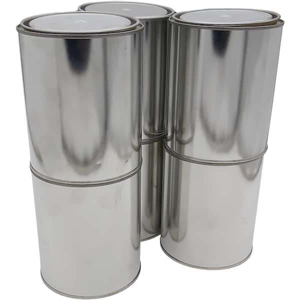 Dyiom 1 Quart Silver Paint Bucket，Empty Metal Pint Paint Cans with Lids(Pack of 6)