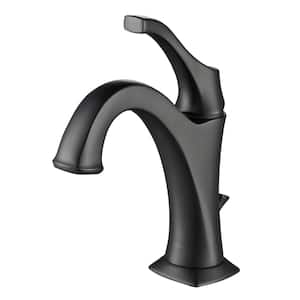 Arlo Matte Black Single Handle Basin Bathroom Faucet with Lift Rod Drain and Deck Plate (2-Pack)