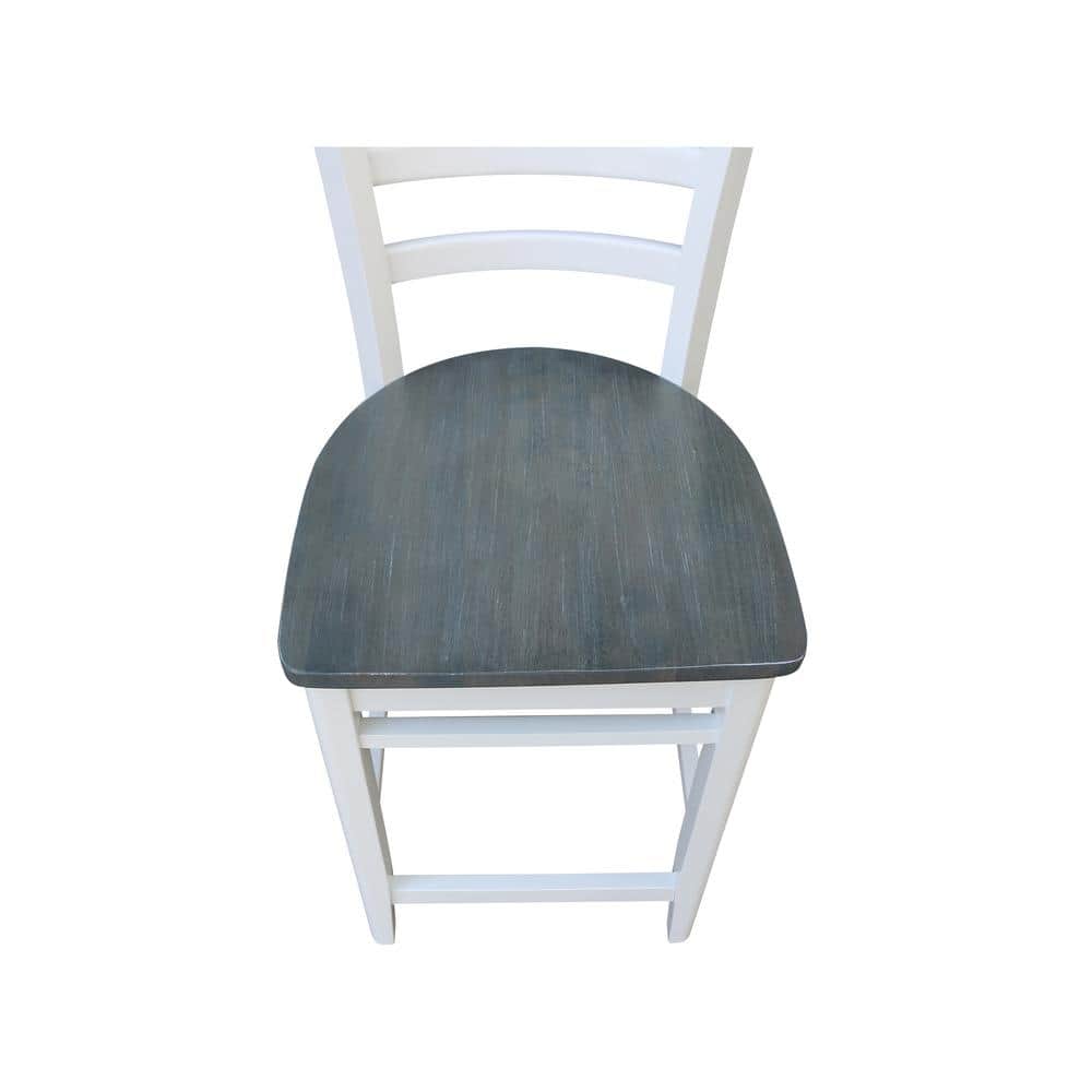Heather Gray and White Solid Wood Counter Height Dining Set