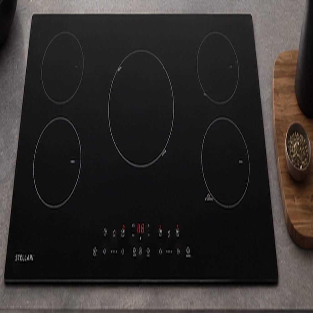 23.2 in. 4 Elements Radiant Electric Ceramic Cooktop in Black with 9-Power Levels and Knob Control