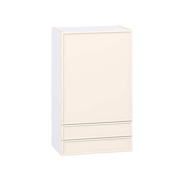 Fairview 24 in. W x 14 in. D x 40 in. H Slim Shaker Assembled Wall Kitchen Cabinet with 2-Drawers in Washed Linen