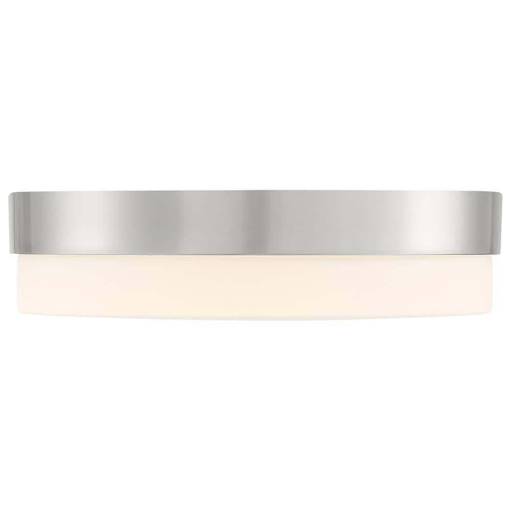 Roma 18'' Brushed Steel and Glass LED Flush Mount