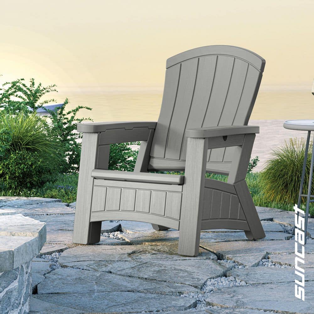 Suncast Dove Gray Plastic Adirondack Chair (1-Pack) BMAC1000DG